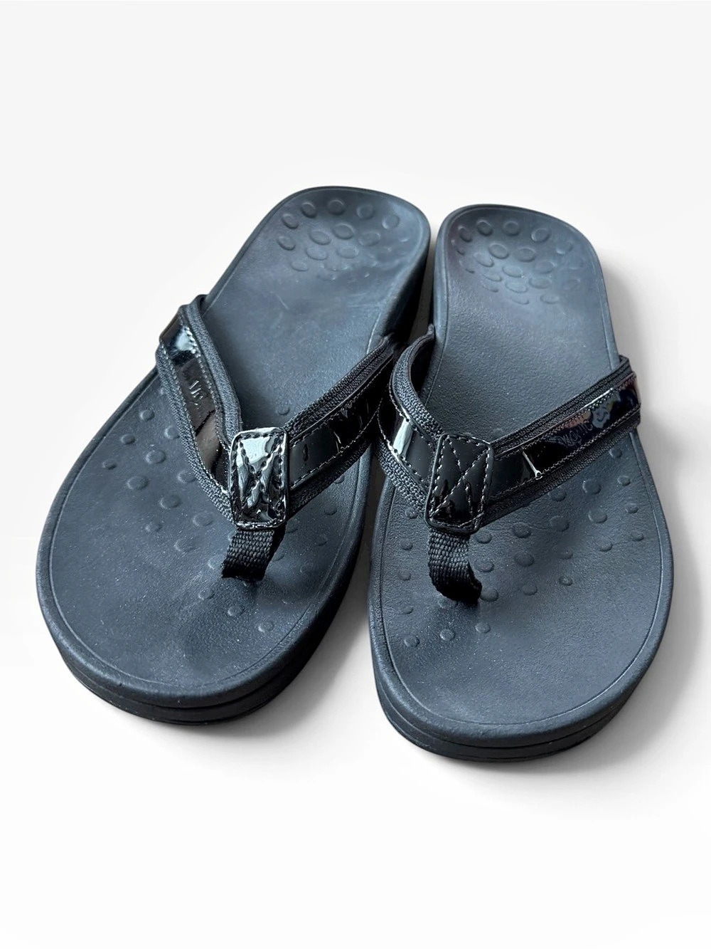 Vionic High Tide Women's Black Wedge Sandals US 10